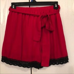 Women’s black and red shorts
